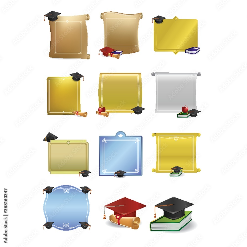 Sticker graduation scroll and frame set