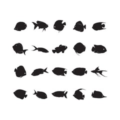 Obraz premium set of fish silhouettes