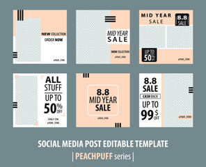  Social Media Post Editable Template-PEACHPUFF series