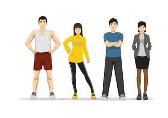 Fototapeta premium people in different poses