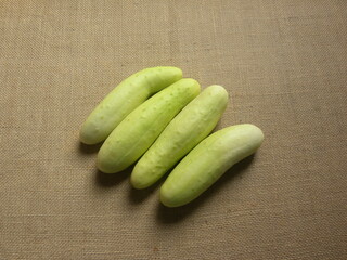 White color raw whole cucumbers