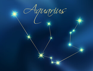 Aquarius constellation astrology vector illustration. © SunwArt