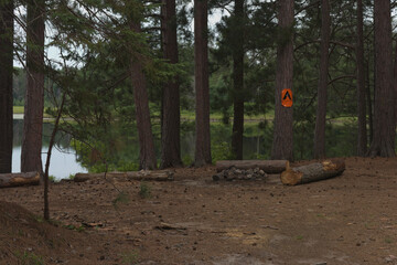 Campsite location at Buck Lake inside Algonquin Provincial Park 