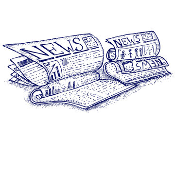 newspaper, doodle sktch