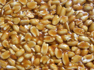 Brown color Peanut Chikki Indian snack texture