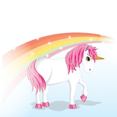 Naklejka na ściany i meble unicorn and a rainbow