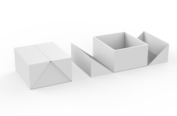 Product Cardboard Package Box. 3d Illustration Isolated On White Background. Mock Up Template Ready For Your Design.