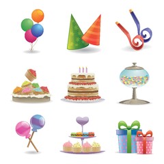 set of birthday icons