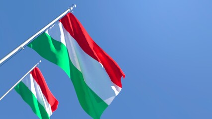 3D rendering of the national flag of Hungary waving in the wind