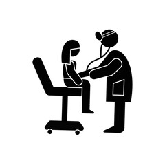 doctor diagnosing a little girl