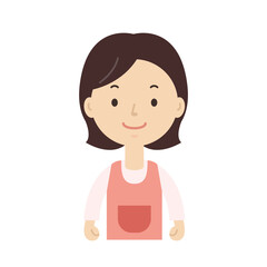 お母さんのイラスト　上半身
A simple illustration of a person. Illustration of the upper body. Illustration of a smile.
Mom's illustration.