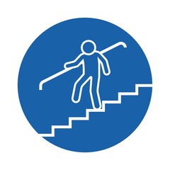 person going down the stairs