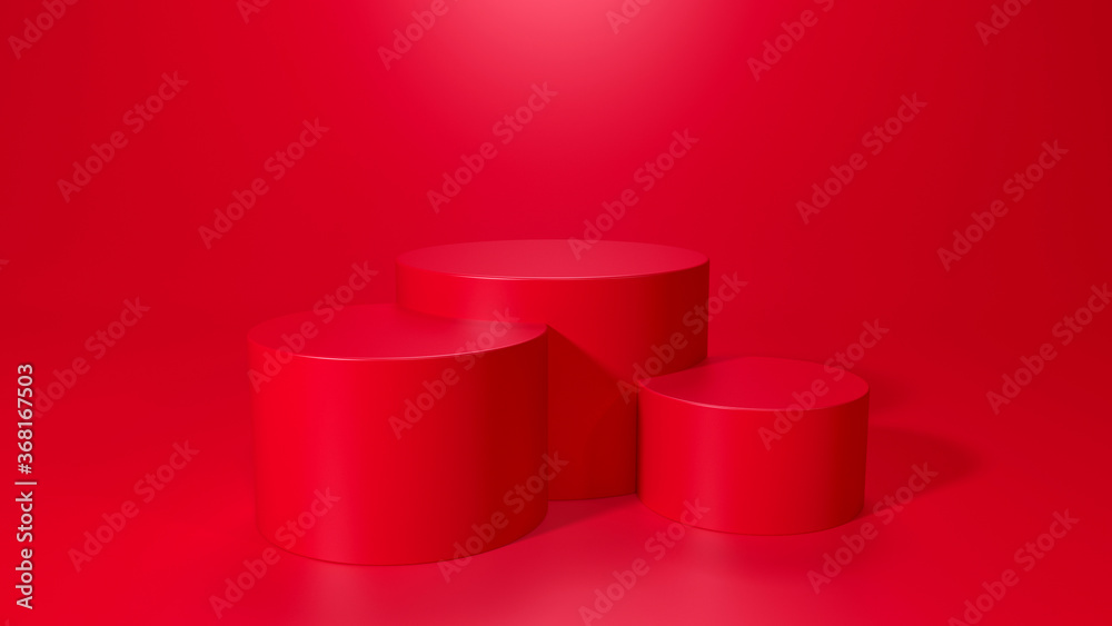 Wall mural empty podium or pedestal display on white background with stand concept. blank product shelf standin