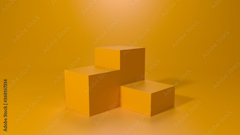 Wall mural empty podium or pedestal display on white background with stand concept. blank product shelf standin