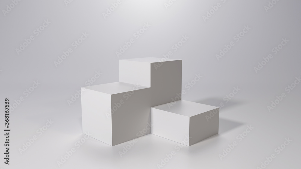 Wall mural empty podium or pedestal display on white background with stand concept. blank product shelf standin