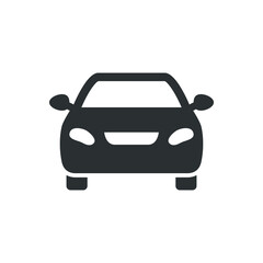 Vector illustration of car front view icon on white background