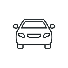 Vector illustration of car front view icon on white background