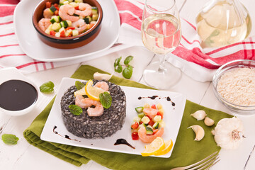Squid ink risotto.	
