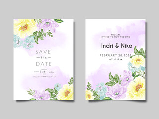 elegant wedding invitation cards with beautiful floral concept