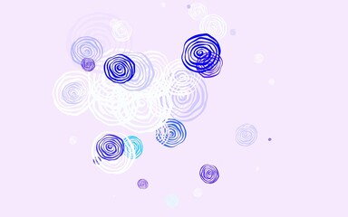 Light Multicolor vector doodle backdrop with roses.