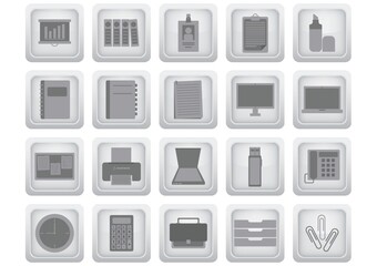 set of office icons