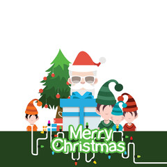 Christmas logo in red background merry xmas greeting card