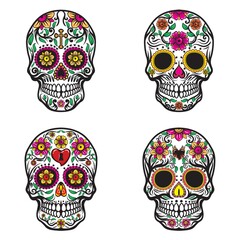 skull with floral designs