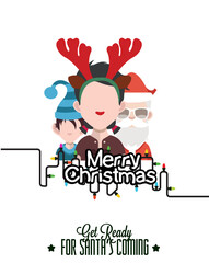 Christmas logo in red background merry xmas greeting card