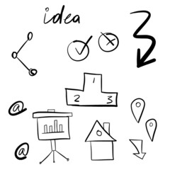 Hand drawn doodle Elementals Businesses Ornaments Icon