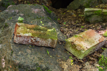 Bricks with a print from a Russian manufacturer of the 18th century