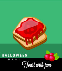 Toast with jam Halloween Menu
