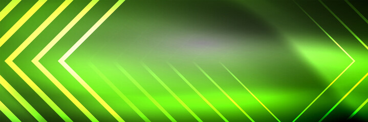 Shiny neon glowing techno lines, hi-tech futuristic abstract background template with square shapes