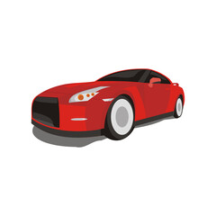 Fototapeta na wymiar red car vector illustration in cartoon