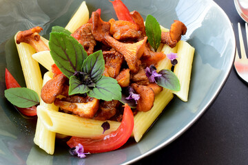 Pfifferlinge Penne Geschnetzeltes