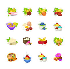 Set of food icons