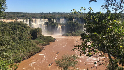 Fototapeta na wymiar View of Iguazu Falls from the Brazilian side. 