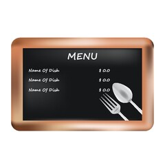 menu on a slate board