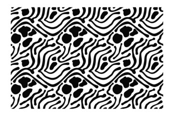 Horizontal seamless pattern of zebra skin, spots and lines. Repeating texture. Figure for textiles. Surface design.