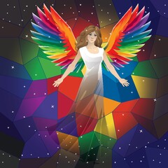 angel on a faceted background