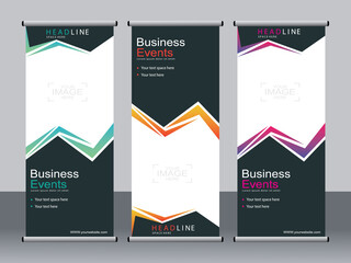 Business banner roll up set,standee banner template,Modern banner.