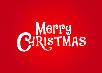 Christmas logo in red background merry xmas greeting card