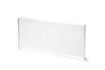 Fotobehang blank acrylic block isolated on white background © koosen
