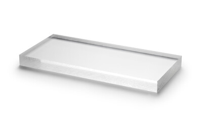 blank acrylic block isolated on white background