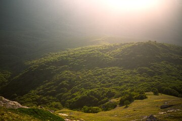 Fototapeta premium Sun Shining on Natural Landscape