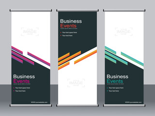 Business banner roll up set,standee banner template,Modern banner.