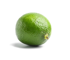 Ripe lime on white background