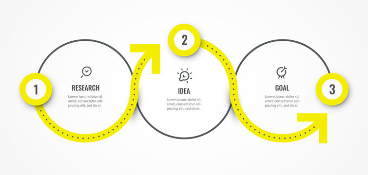 Vector Infographic design template with 3 options or steps. Can be used for process diagram, presentations, workflow layout, banner, flow chart, info graph.