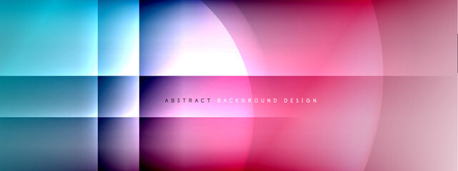 Vector abstract background - circle and cross on fluid gradient with shadows and light effects. Techno or business shiny design templates for text