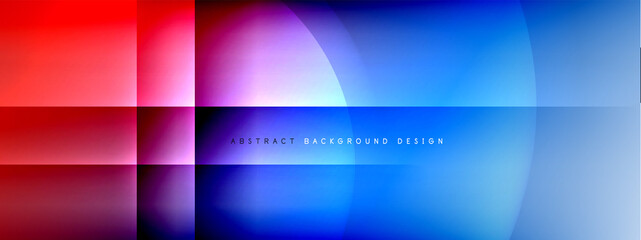 Vector abstract background - circle and cross on fluid gradient with shadows and light effects. Techno or business shiny design templates for text