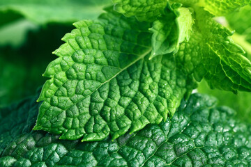 Fresh green mint, closeup view